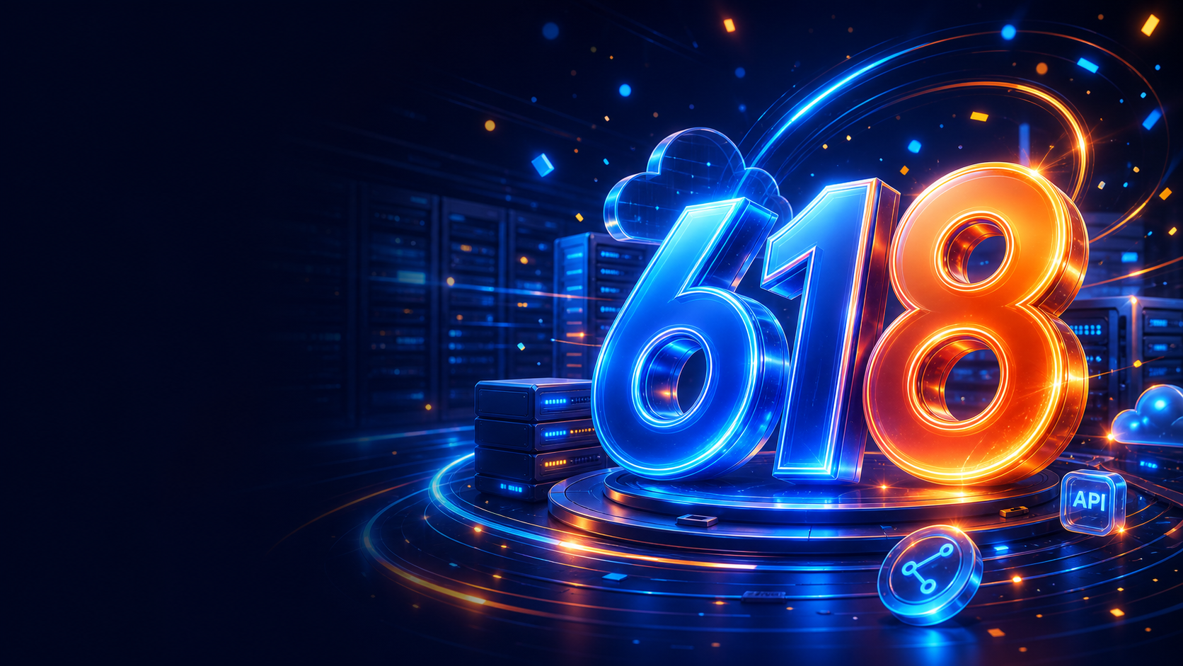 618 mid-year cloud hosting and server sale visual